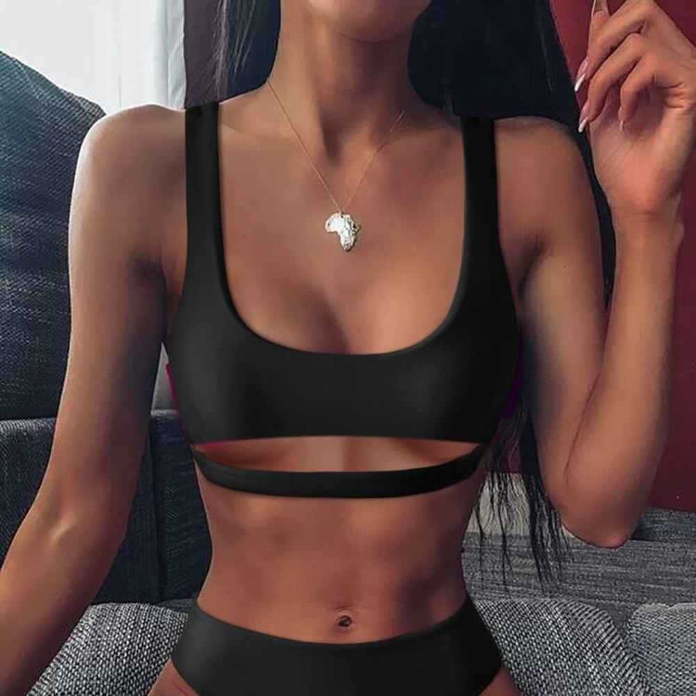 black bikini top